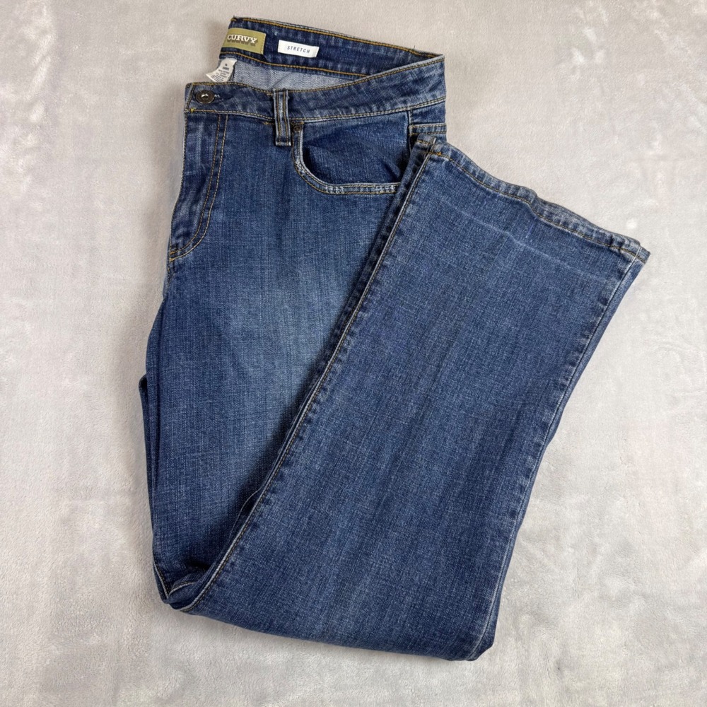 Old Navy Curvy Bootcut Jeans Womens Size 14 Short‎ Dark Wash Stretch Denim
